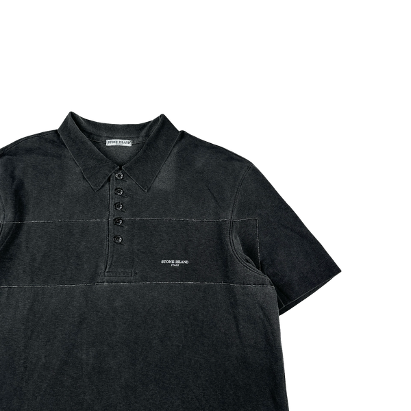 Stone Island Italy 2006 Black Vintage Spellout Cotton Polo - XL
