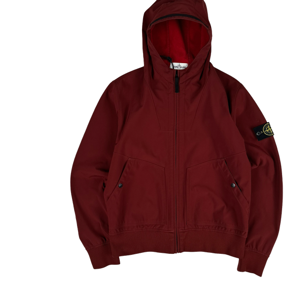 Stone Island 2012 Red Fleece Lined Soft Shell R Jacket - Large