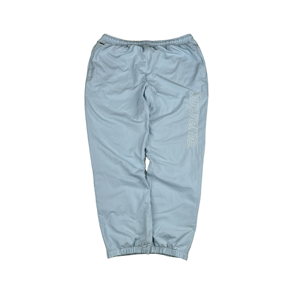 Supreme X Lacoste Baby Blue Colour Block Spellout Tracksuit Set - XL