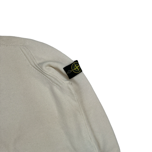 Stone Island 2019 Cream Wool Crewneck Jumper - XL