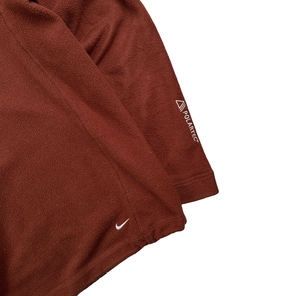 ACG Nike Full Face Hood Pullover Burgundy Fleece Jumper - Medium