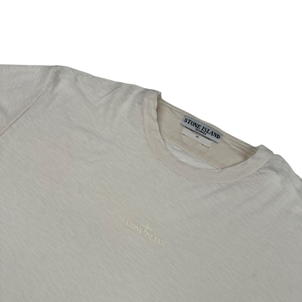 Stone Island 2008 Cotton White Spellout T Shirt - Medium