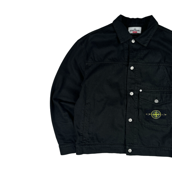Stone Island x Supreme 2023 Black Bull Denim TC Jacket - Medium