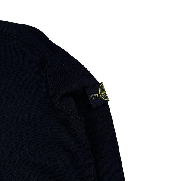 Stone Island 2013 Navy Cotton Blend Knit Roll Neck Jumper - Small
