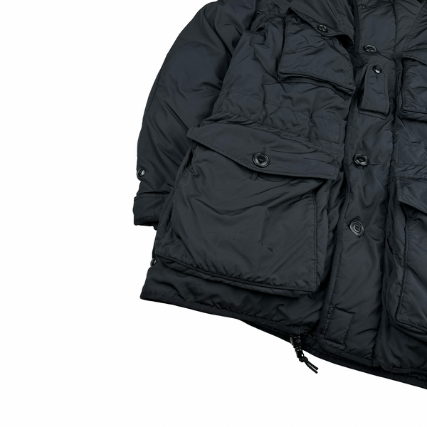 Ralph Lauren Black Down Filled Fur Hood Trim Puffer Jacket - Large
