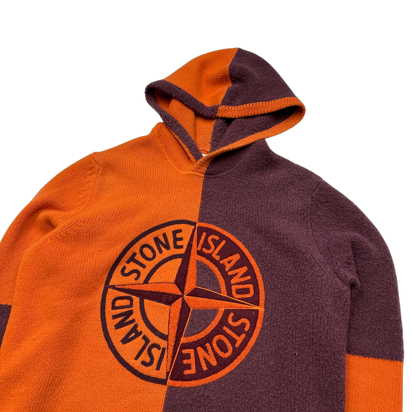 Stone Island 2019 Lambs Wool Two Tone Hoodie - Medium