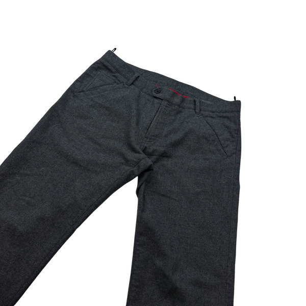 Prada Wool Grey Black Tab Suit Trousers - 34"