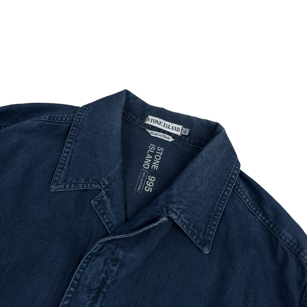 Stone Island Vintage 1994 Blue Denim Collared Jacket - XL