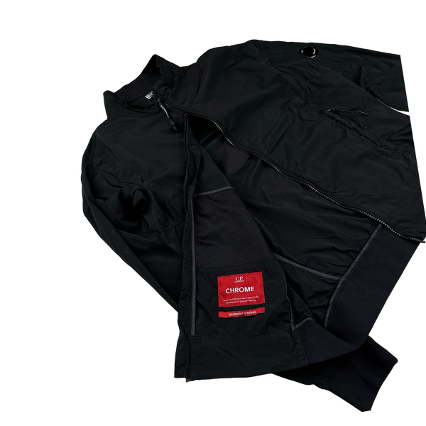CP Company Black Chrome Nylon Bomber Jacket - Medium