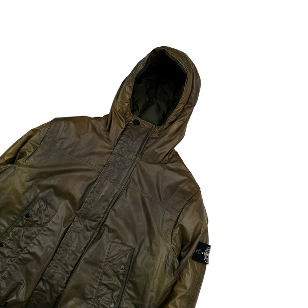 Stone Island 2011 Khaki & Yellow Colour Change Ice Down Jacket - Small