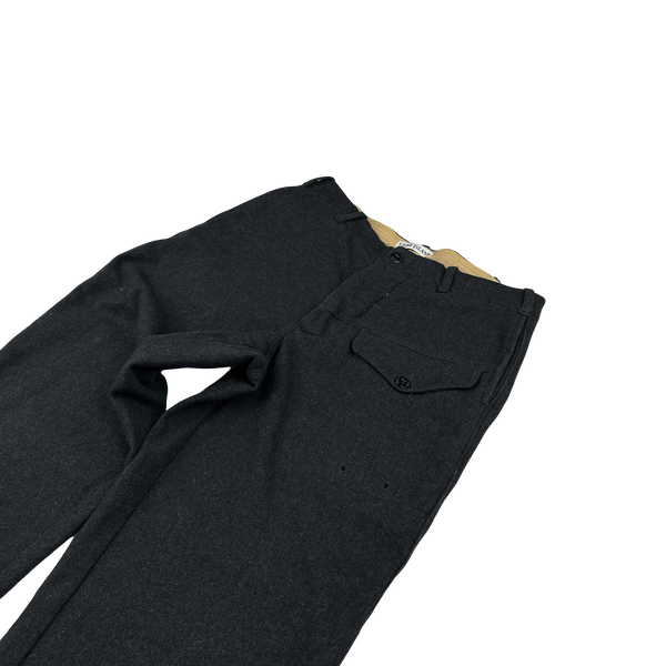 Stone Island 1999 Charcoal Vintage Wool Cargo Trousers - 34"
