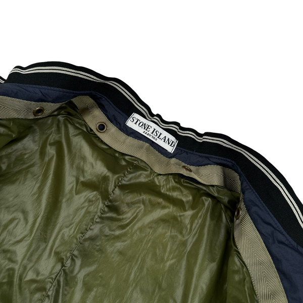 Stone Island Navy Nylon Padded Bomber Jacket - Large – Mat