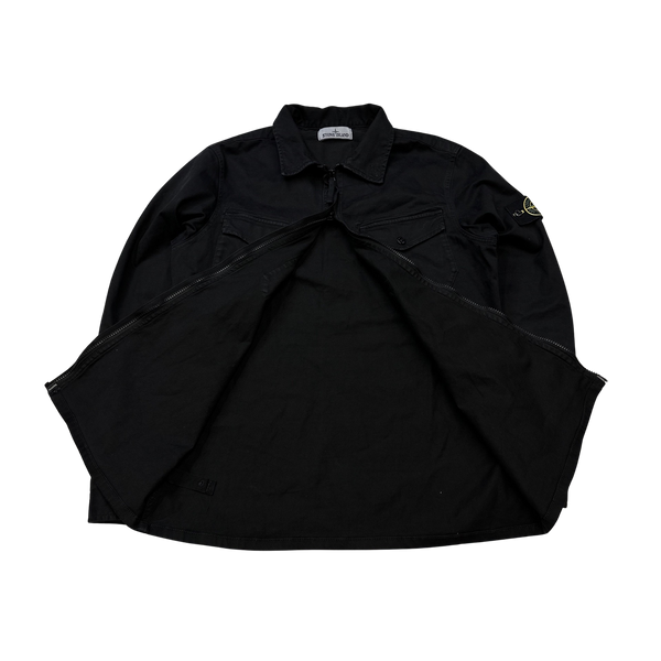 Stone Island 2016 Black Thick Cotton Overshirt - Large