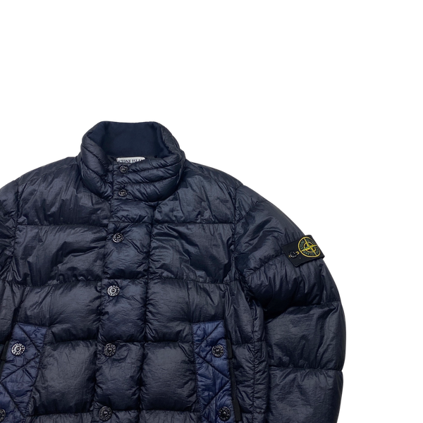 Stone Island Navy 2011 Garment Dyed Puffer Jacket - Small