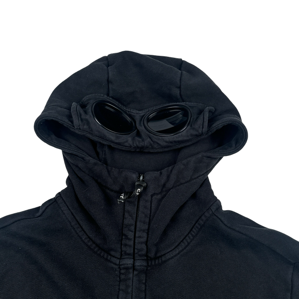 CP Company Black Cotton Goggle Hoodie - Medium