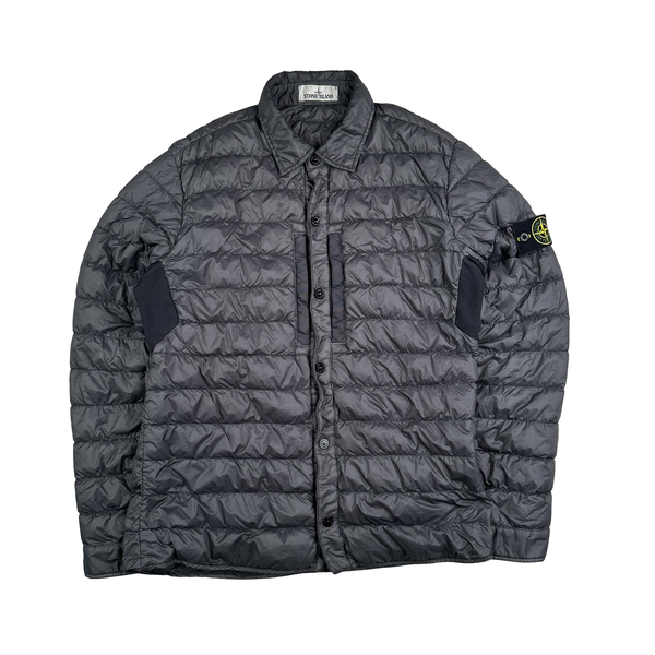 Stone Island 2018 Grey Micro Yarn Down Overshirt - Large
