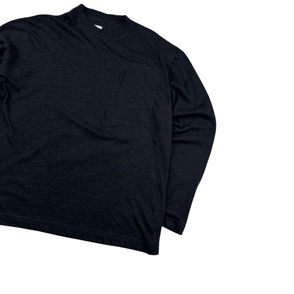 CP Company 1999 Dark Grey Cotton Wool Blend Vintage Longsleeve T Shirt - XL