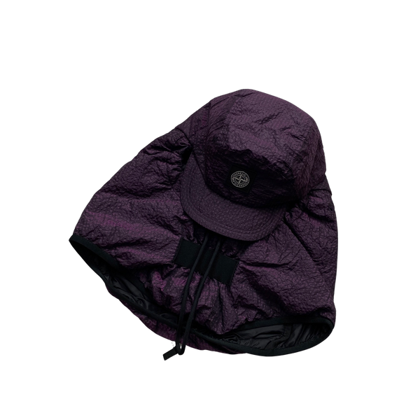 Stone Island Purple Nylon Metal 3D Effect Primaloft Cap Snood