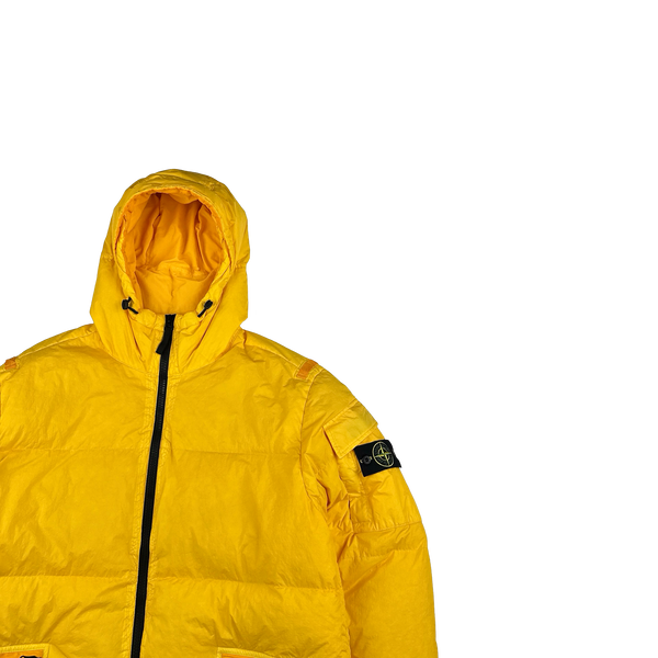 Stone Island 2022 Yellow Crinkle R-NY Down Puffer Jacket - XXL