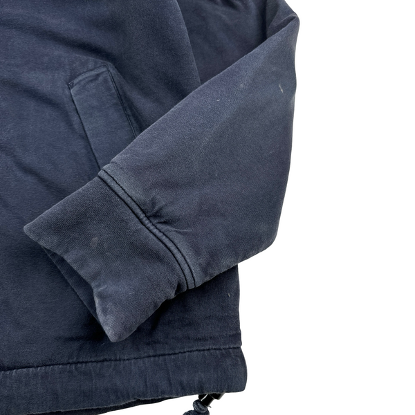 Stone Island 2005 Navy Felt Cotton Zipped Jacket - Large