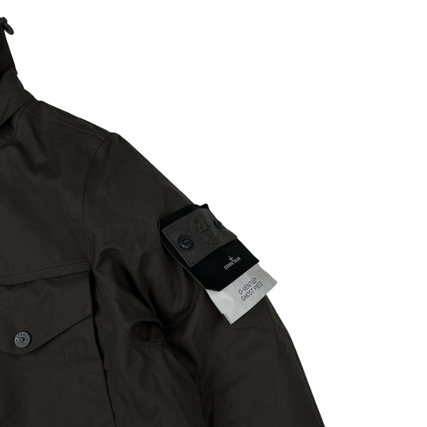 Stone Island 2022 O-Ventile Grey Ghost Piece Down Dutch Rope Puffer Jacket - Large