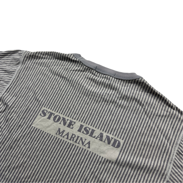Stone Island 2019 Lilac Striped Marina T Shirt - Large