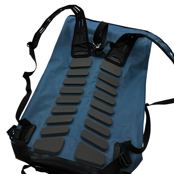 Stone Island Ortlieb Blue Reflective Spellout Waterproof Backpack