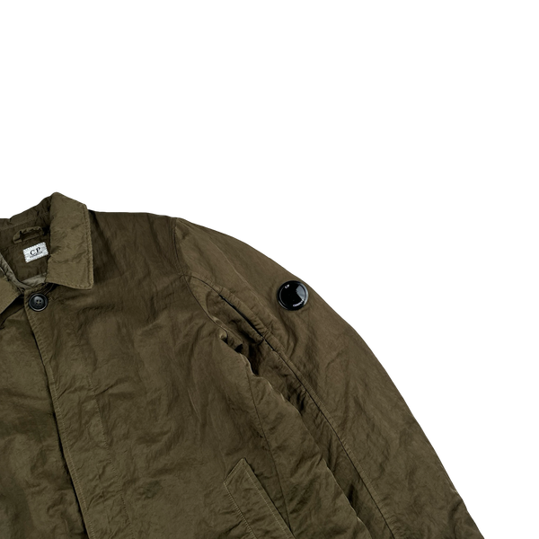 CP Company Khaki Nylon B Shimmer Lens Viewer Collared Jacket - Large