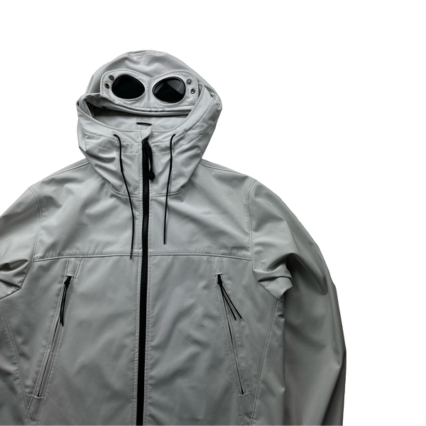 CP Company White Soft Shell Goggle Jacket - XL
