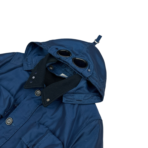 CP Company Blue Nysack Shimmer Multipocket Goggle Jacket - XXL