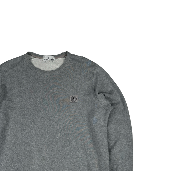Stone Island 2015 Grey Crewneck Patch Jumper - Large