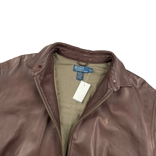 Ralph Lauren Brown Collar Leather Jacket - XL