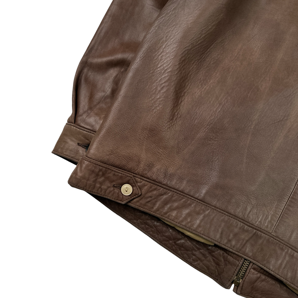 Ralph Lauren Brown Heavyweight Leather Jacket - Medium