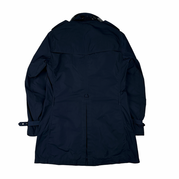 Burberry Brit Navy Nova Check Lined Trench Coat - Medium