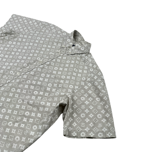 Stussy LV Monogram Record White Buttoned Shirt - Large