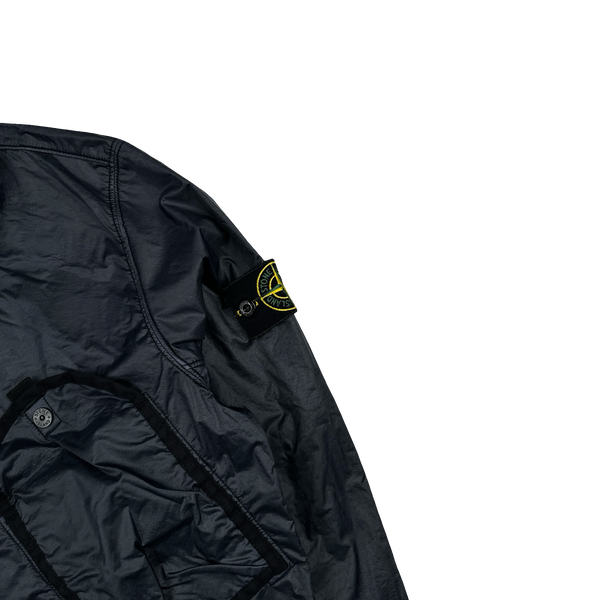 Stone Island 2020 Black Lamy Flock Zipped Overshirt - Small