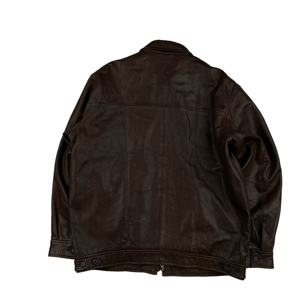 Ralph Lauren Brown Heavyweight Leather Jacket - Medium