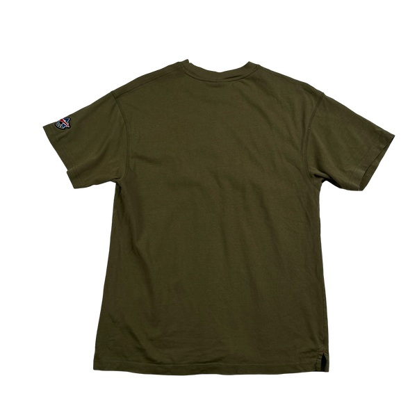Avirex Khaki Embroidered Spellout T Shirt - Small