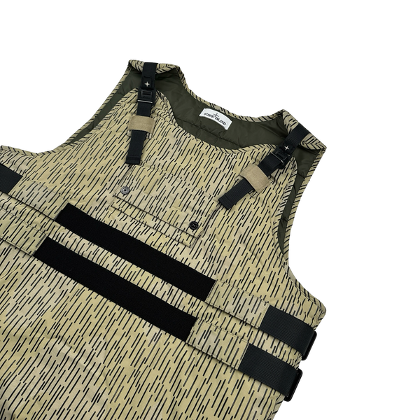 Stone Island 2021 Rain Camo Reflective Spellout Padded Utility Vest - XL