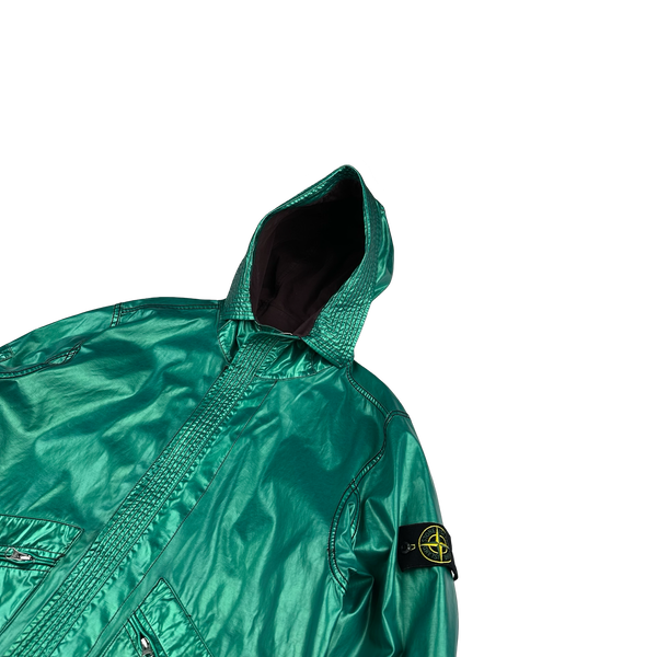 Stone Island 2015 Reversible Green Spaceman Raso Gommato Jacket - Large