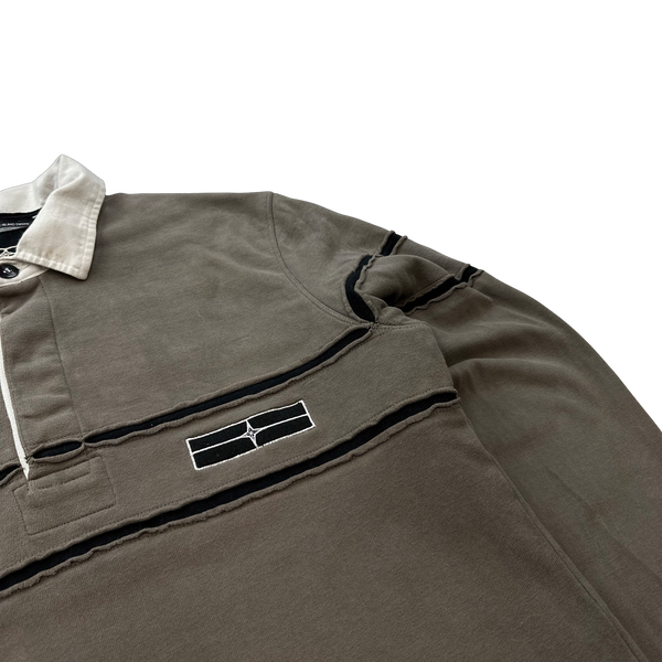 Stone Island Denims 2007 Brown Longsleeve Thick Cotton Polo Top - XL