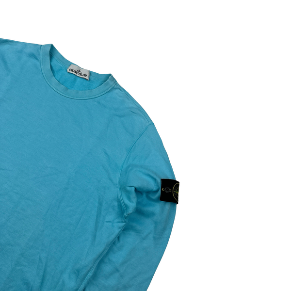 Stone Island 2023 Blue Cotton Crewneck - Medium