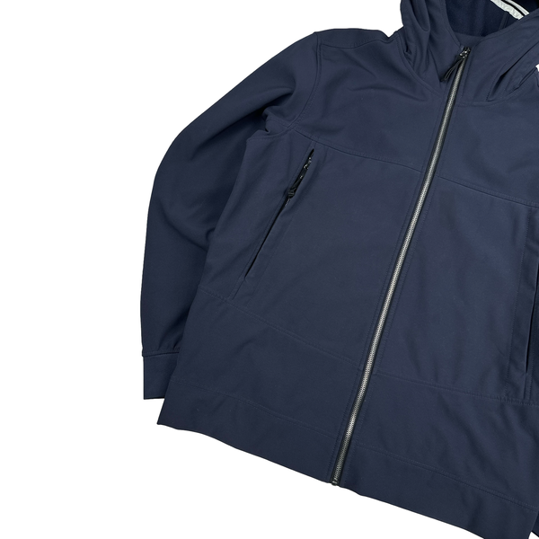 Stone Island Navy Soft Shell E Dye Hooded Jacket - XL