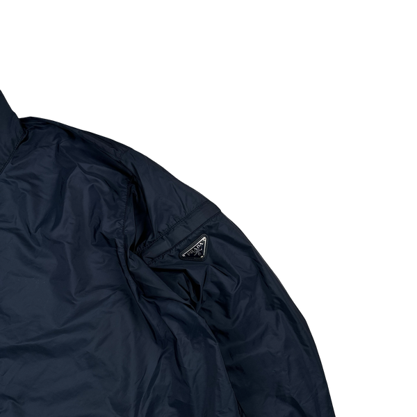 Prada Navy Nylon Triangle Logo Lightweight Jacket - XL