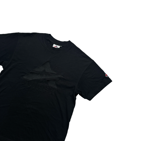 Avirex Black Embroidered Spellout T Shirt - Medium