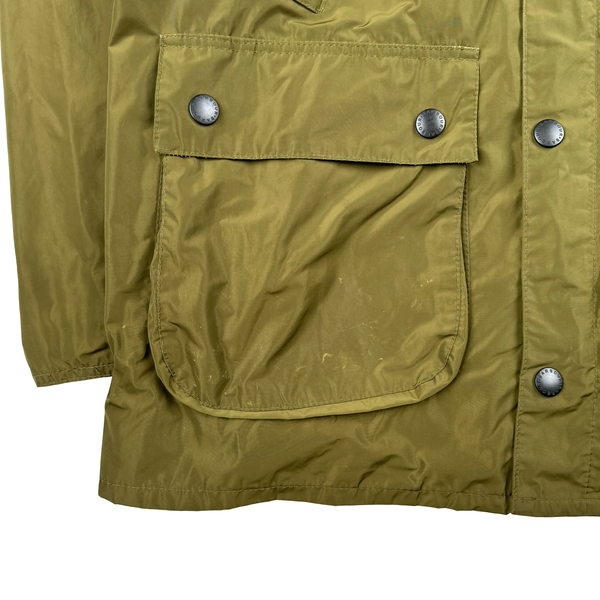 Barbour Khaki Nylon Multi Pocket Long Jacket - XL