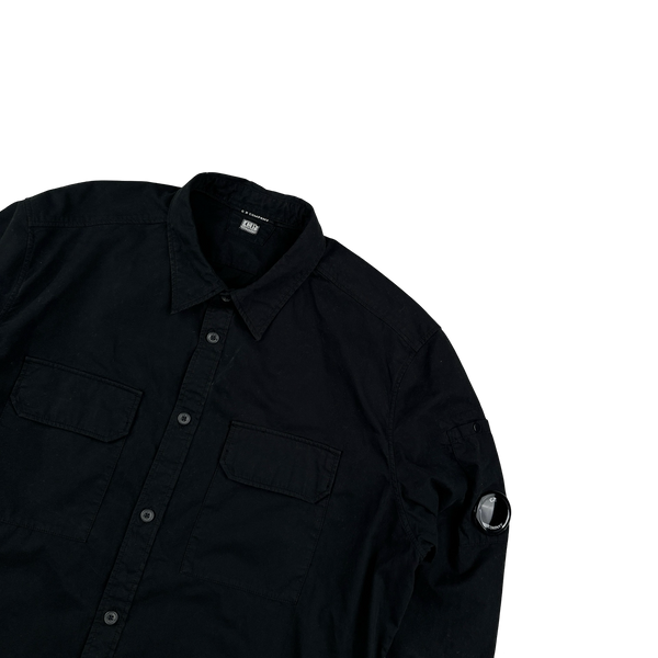 CP Company Black Garment Dyed Buttoned Shirt - XL