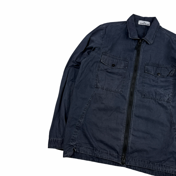 Stone Island 2019 Navy Garment Dyed Overshirt - Medium