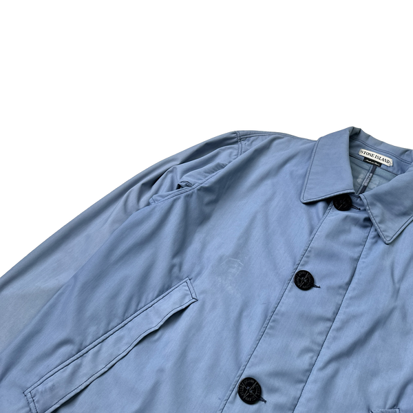 Stone Island 1995 Periwinkle Blue Nylam Vintage Long Jacket - XL