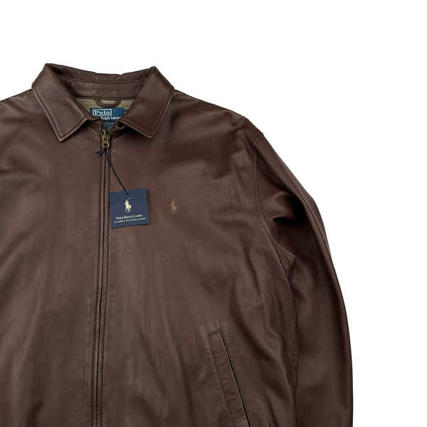 Ralph Lauren Brown Heavyweight Leather Jacket - XL